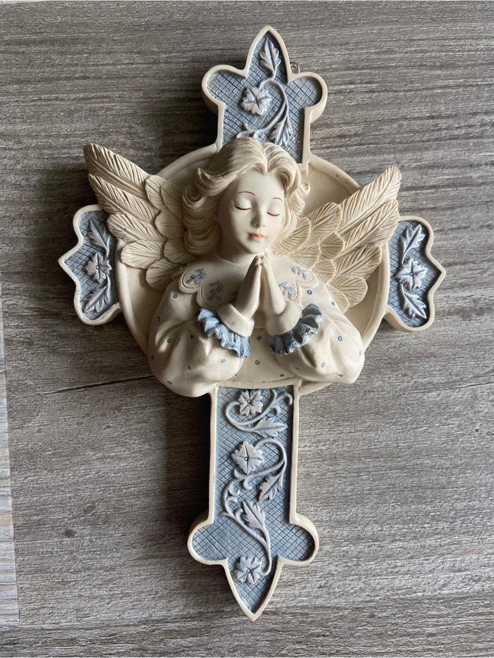 Sarah's Angels "Teresa" Angel Wall Cross Plaque #30420 Vintage Home Decor